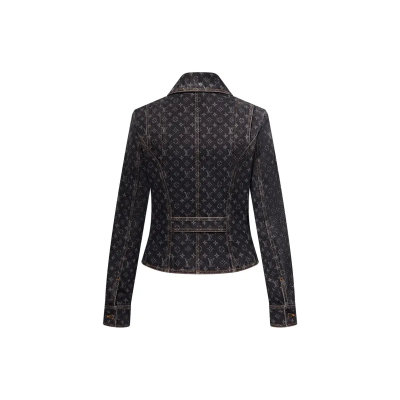 LOUIS VUITTON Monogram Denim Zip-Up Jacket-1