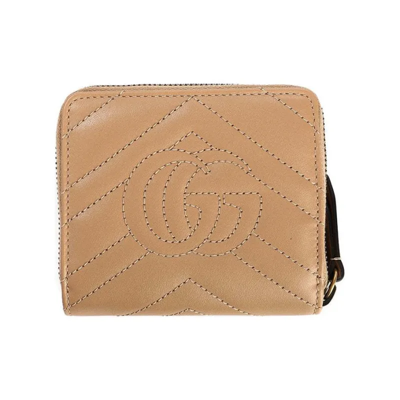 GUCCI Cow Leather Wallet Women's Nude Pink-1