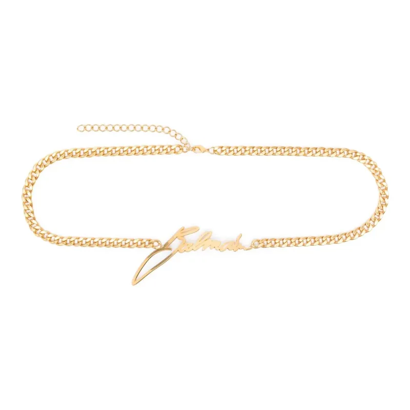 BALMAIN Logo Plaque Chained Belt-0