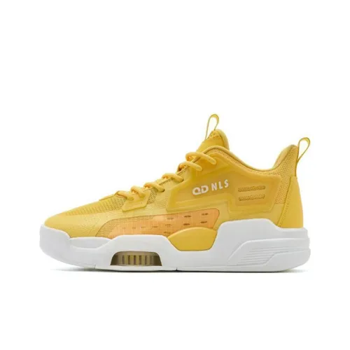QIAODAN Cruise Anti-Slip Wear-Resistant High-Top Skateboard Shoes Men's Yellow White