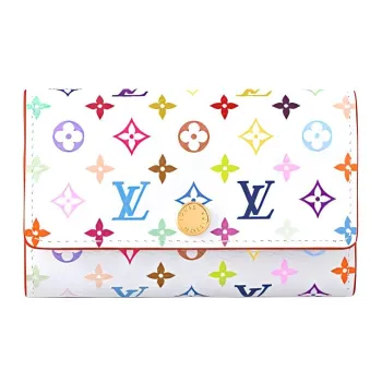LOUIS VUITTON Takashi Murakami Collaboration Canvas Key Pouch Women's White & Multicolor