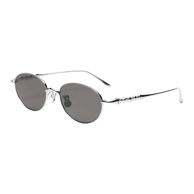 MuHou Β Titanium Oval Sunglasses Unisex-5