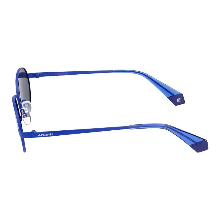 Polaroid Metal Oval Sunglasses Men's Blue-2