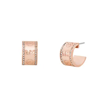 MICHAEL KORS Pavé Logo Huggie Hoop Earrings
