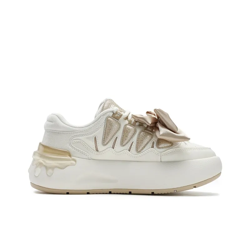 FILA MODERNO Abrasion Resistant Low Top Skateboard Shoes Women's White Gold-1