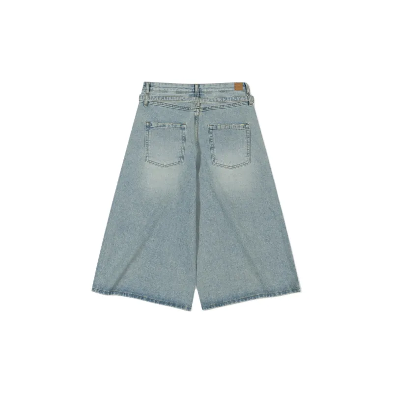 LOW CLASSIC Belted Denim Shorts-1
