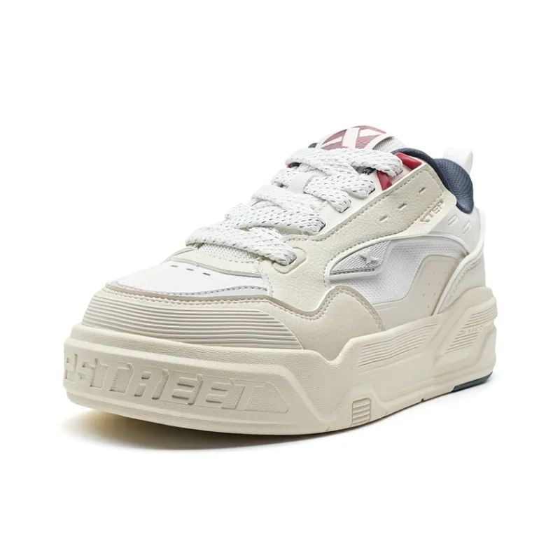 XTEP Anti-Slip And Wear-Resistant Coverage Low-Top Skateboard Shoes Men's Ecru-1