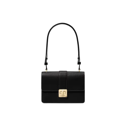 Kate Spade Cow Split Leather Shoulder Bag Small Size Women's Black