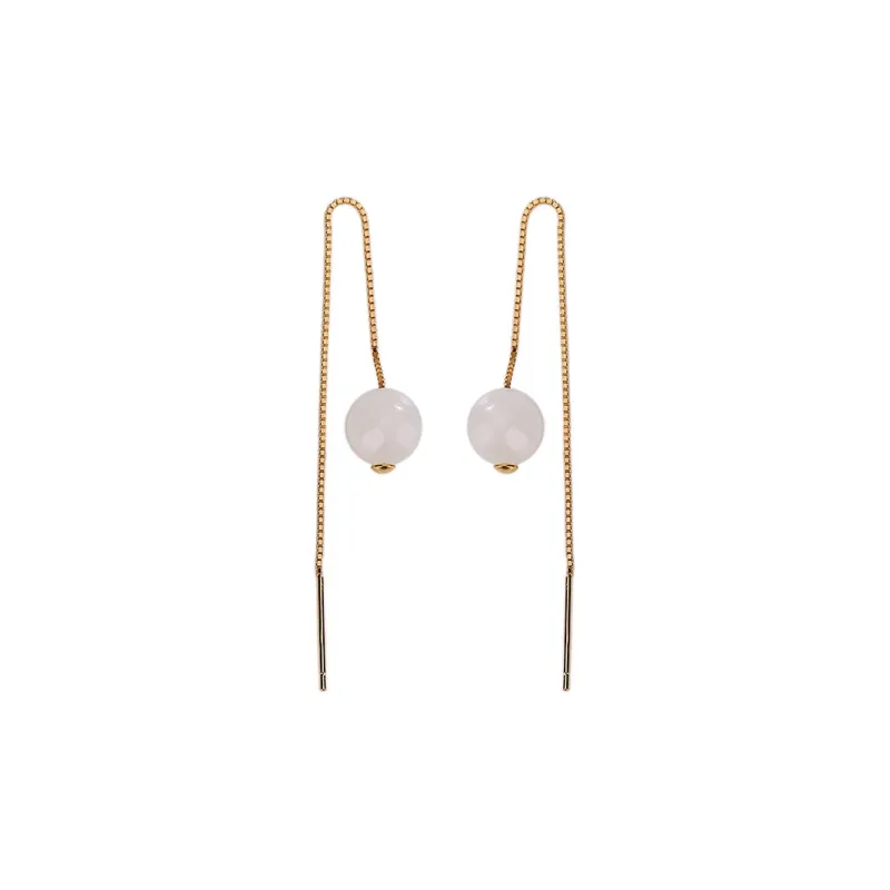 Royal Heaven's Choice Drop Earrings Pale Greenish White Jade Unisex-5