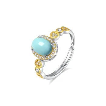 QIAOWUQIAONV Turquoise Rings Women's