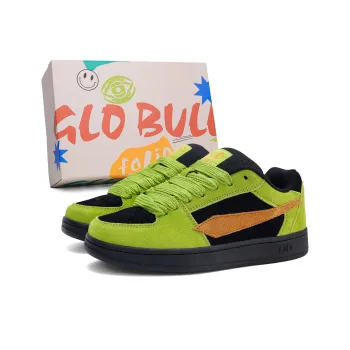 GLO BULL Skateboard Shoes Unisex Low Top Black Neon Green