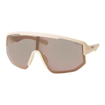 Polaroid Plastic Irregular Shape Sunglasses Unisex Beige