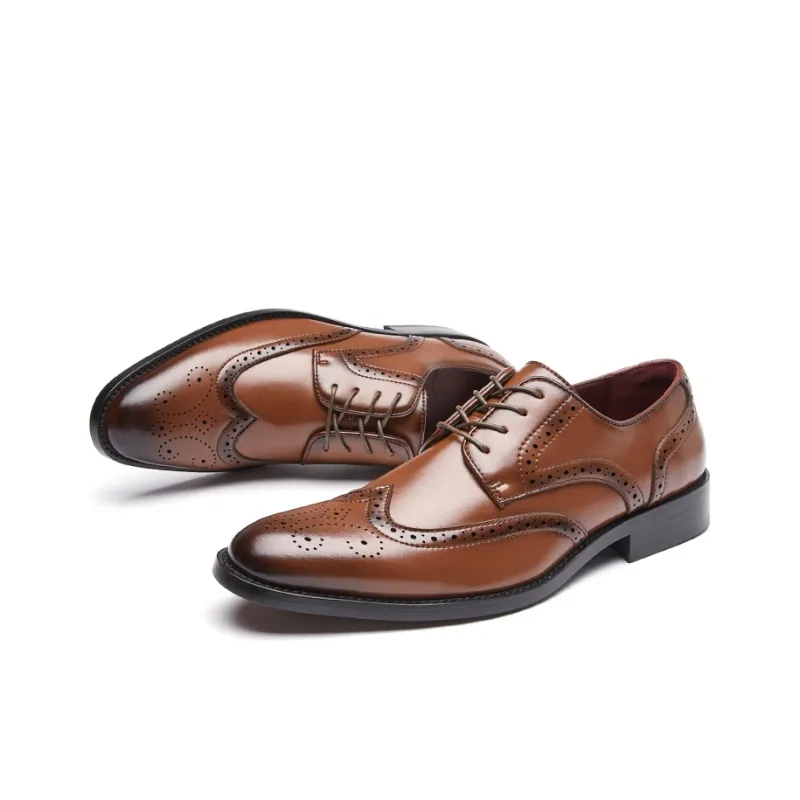 Kaltendin Cow Leather Brocade Embroidery Trendy Fashion Elegant Gentleman Elegance Dress Shoes Men's-9