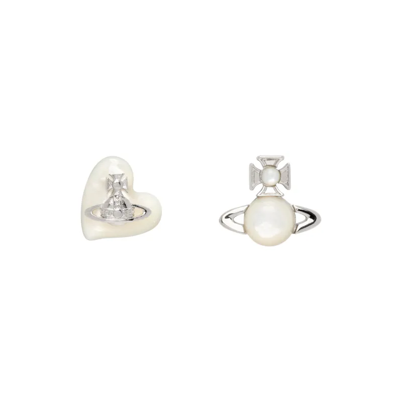 Vivienne Westwood Women's White Brass Stud Earrings Women's White-2