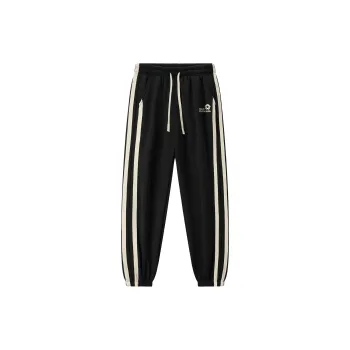 Small Columns Under The Sea Knitted Sports Pants Unisex Black