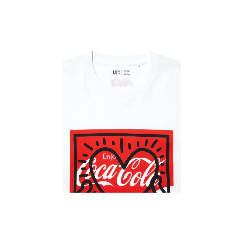 Coca cola X Keith Haring X UNIQLO Keith Haring X Coca Cola Collaboration T Shirts Unisex White-2