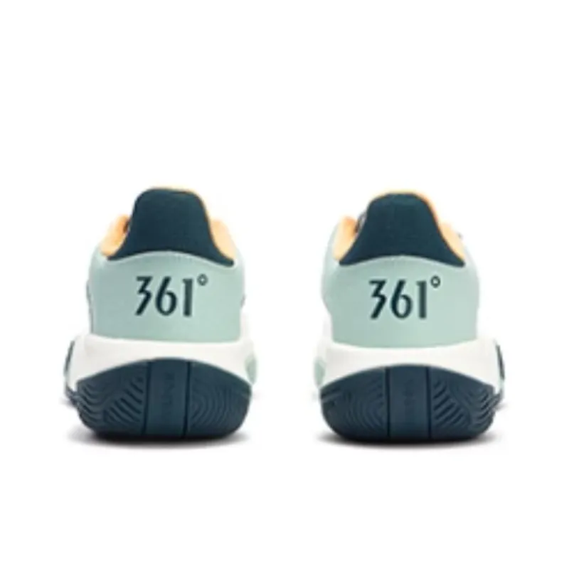 361° Durable Breathable Low Top Basketball Shoes Men's White Green-2