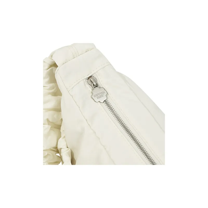 COVERNAT Nylon Shoulder Bag Medium Size Women's White-5
