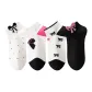 Polka Dot+Large Butterfly+Lace Trims Ribbed Cuff+Black