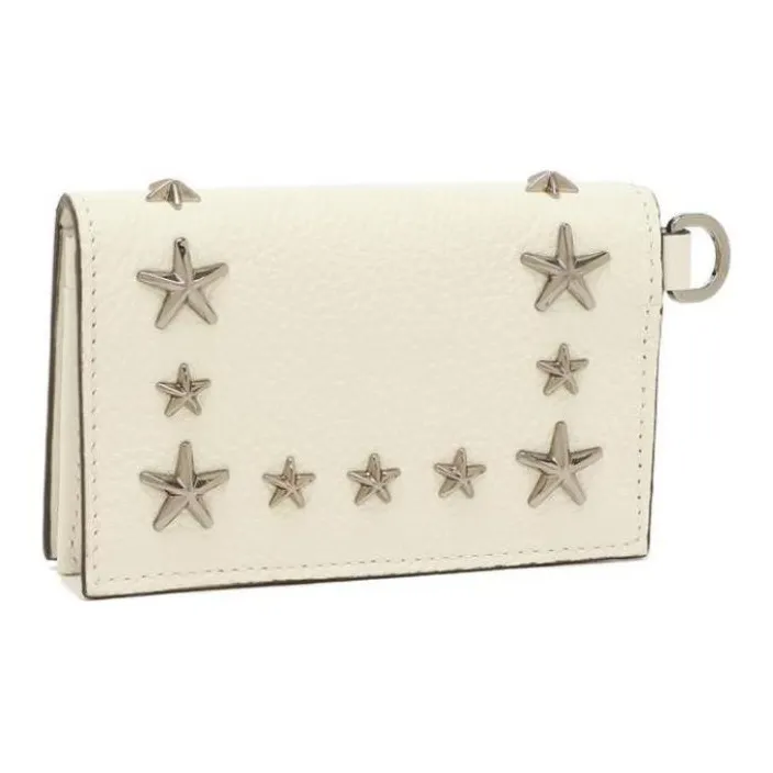 Jimmy Choo Leather Card Holder Unisex Latte Bronze-3
