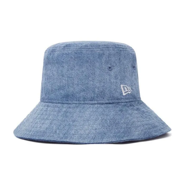 New Era Cotton Bucket Hats Unisex Denim Blue-0