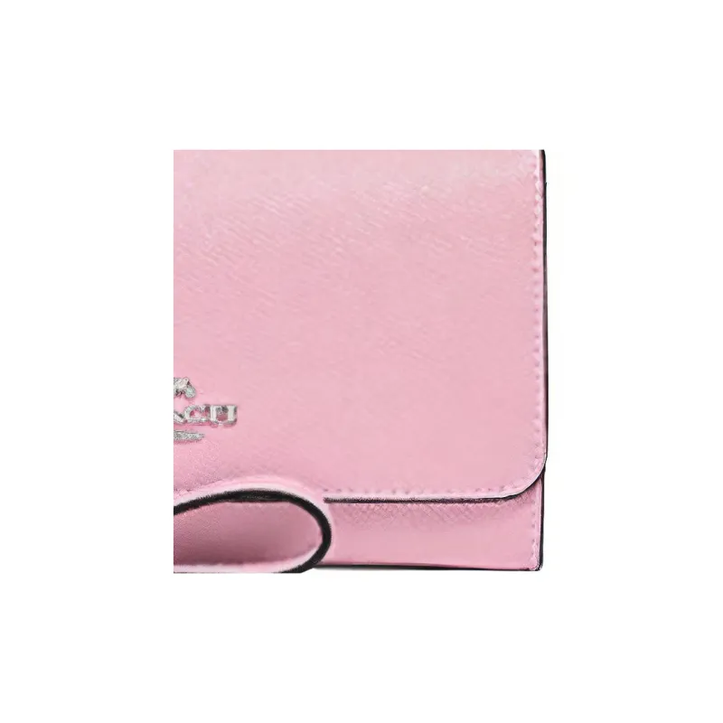 COACH Leather Long Clutch Wallet Cell Phone Pouch Trumpets Women's Light Pink-3