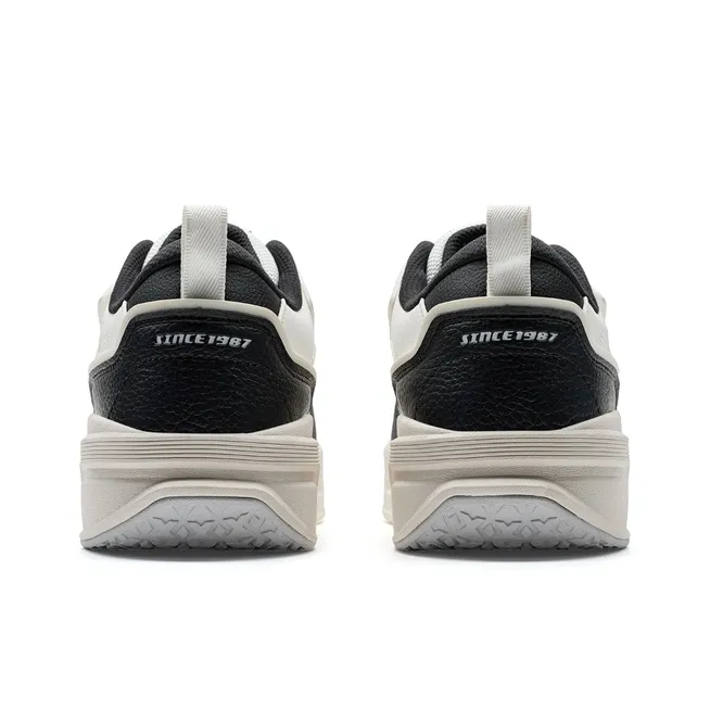 XTEP Anti-Slip And Wear-Resistant Coverage Low-Top Skateboard Shoes Men's Black White-4