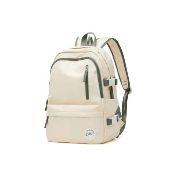 KEYSTREET Fabric Travel Backpack Regular Unisex Beige White Green