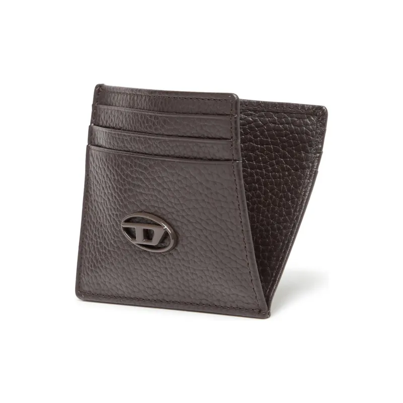 DIESEL Cow Leather Card Holder Regular Men's Brown-2