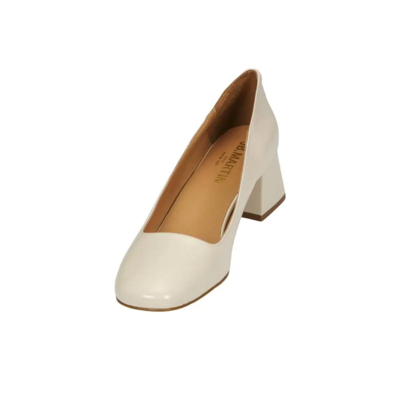 JB MARTIN Viva Block Heel High Heels 5cm Women's White-3
