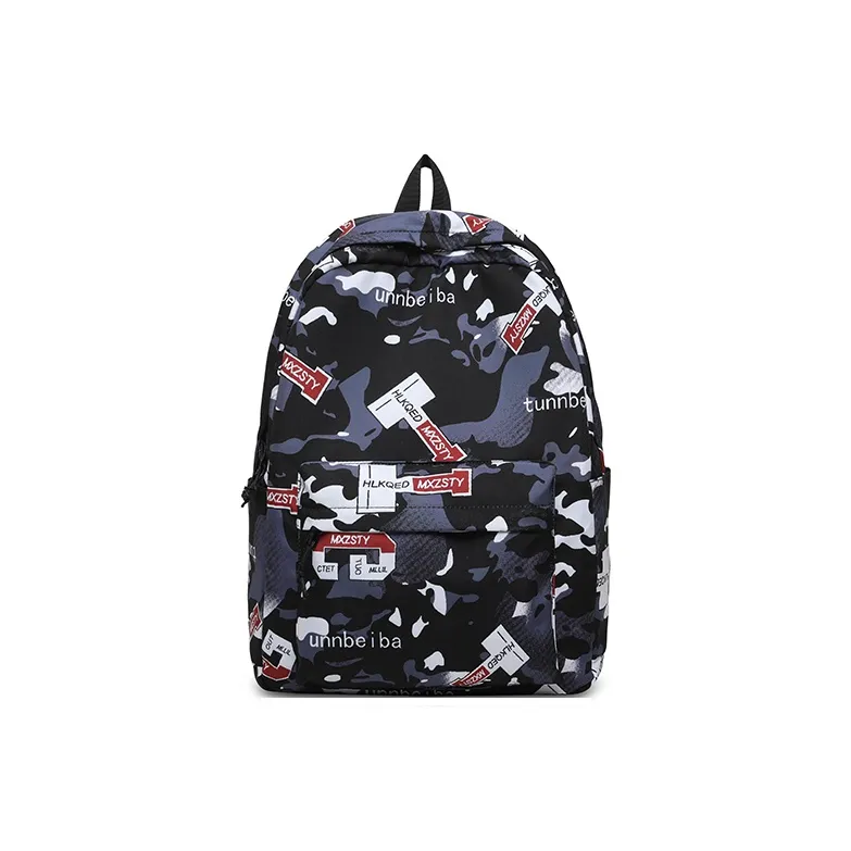 BUBM Polyester Backpack Unisex Green/Yellow/Blue/Orange/Gray/Red-11
