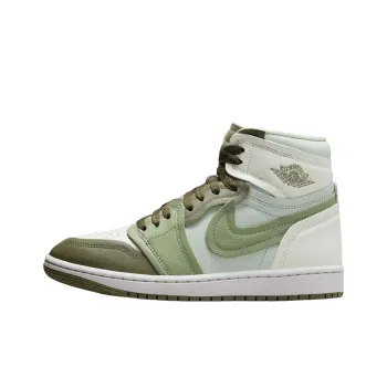 Jordan Air Jordan 1 Anti Slip Wear Resistant High Top Vintage Basketball Shoes Women's Green