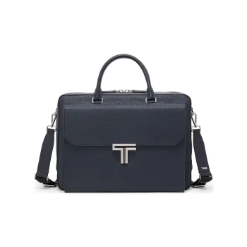 TUMI Leather Briefcases Men's Dark Blue