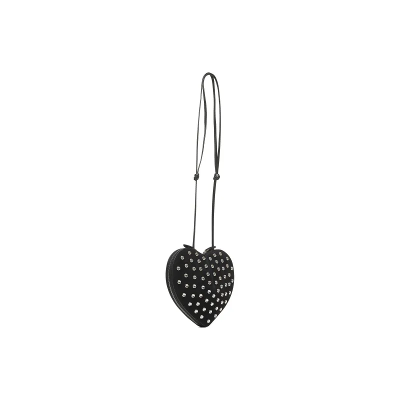 Alaia Leather Heart Shaped Bag Shoulder Bag Women's Black-2