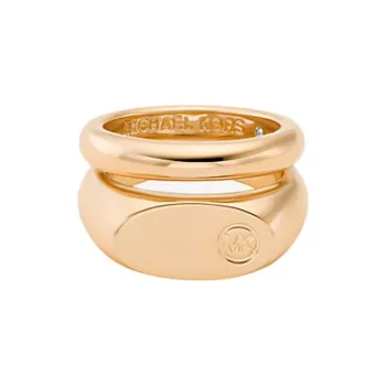 MICHAEL KORS Logo Engraved Double Layered Signet Ring