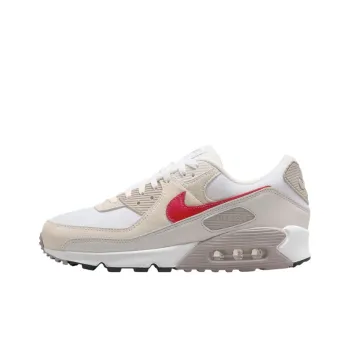 Nike Air Max 90 Anti Slip Wear Resistant Low Top Casual Running Shoes Men's Gray White Red