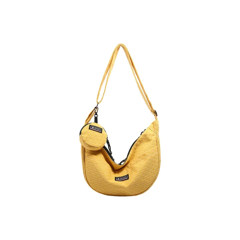 BUBM Composite Cloth Dumpling Bag Shoulder Bag Unisex Black/Yellow/Red/Green/Khaki-0