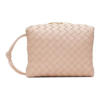 Bottega Veneta Calfskin Portable Crossbody Bag Shoulder Bag Women's Light Pink