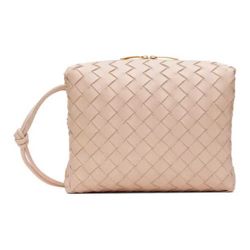 Bottega Veneta Calfskin Portable Crossbody Bag Shoulder Bag Women's Light Pink