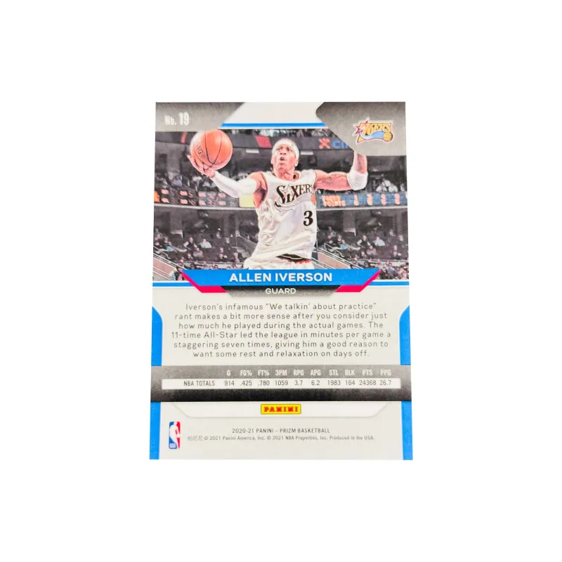 PANINI Prizm Collection 76ers Team, Allen, Iverson Base Card, Good Condition Sports Cards 1 Pc-1