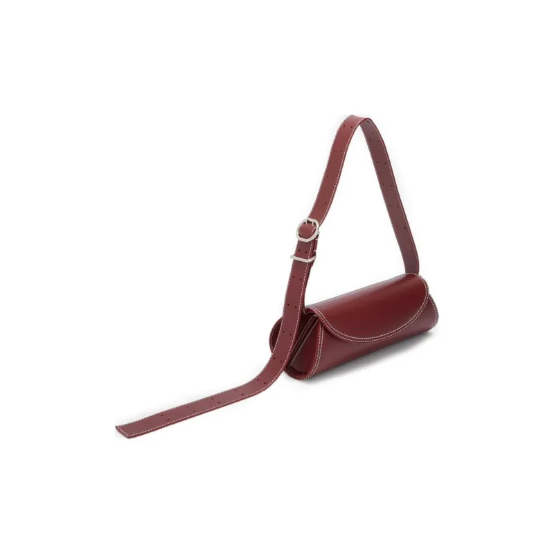 JIL SANDER Cannolo Leather Crossbody Bag Shoulder Bag Women's Red-1
