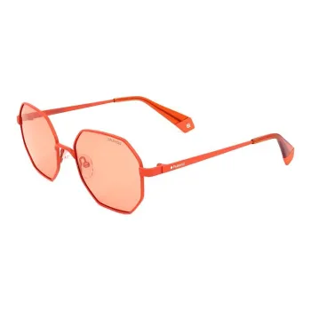 Polaroid Metal Irregular Shape Sunglasses Unisex Orange