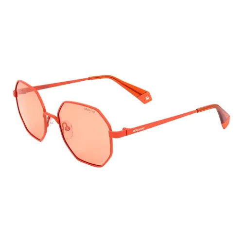 Polaroid Metal Irregular Shape Sunglasses Unisex Orange