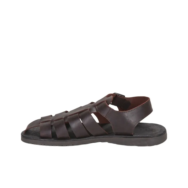 PELLET DENIS Roman Sandals Men's Brown-1