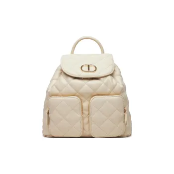 TWINSET MILANO Faux Leather Backpack Small Size Women's White