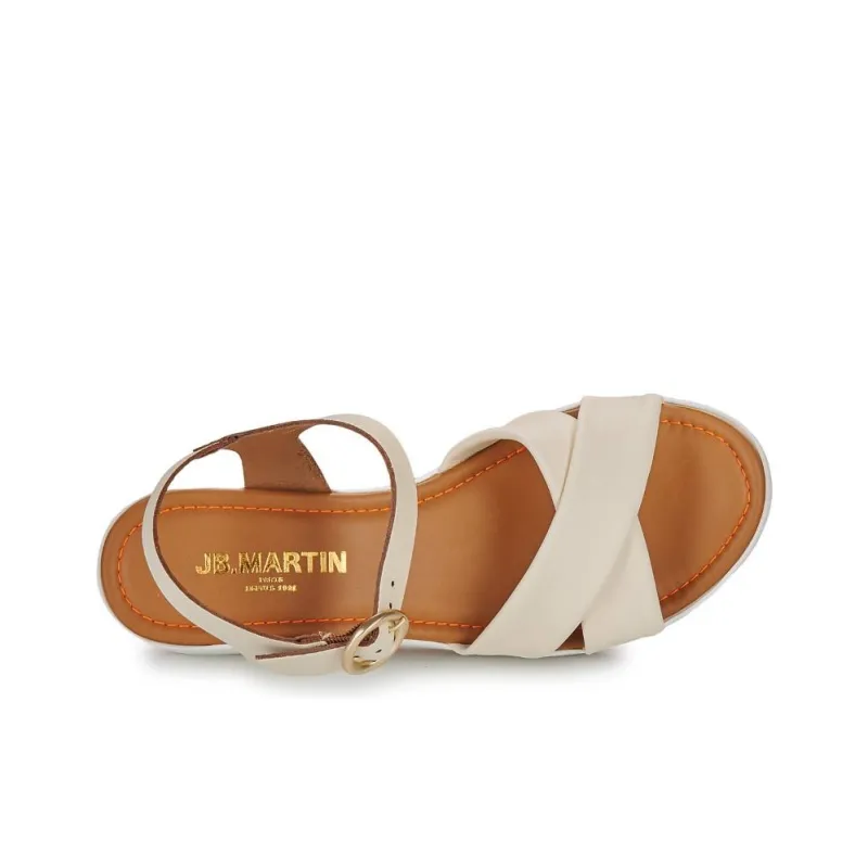 JB MARTIN AMBRE One Strap Sandals 7cm Women's Beige-4