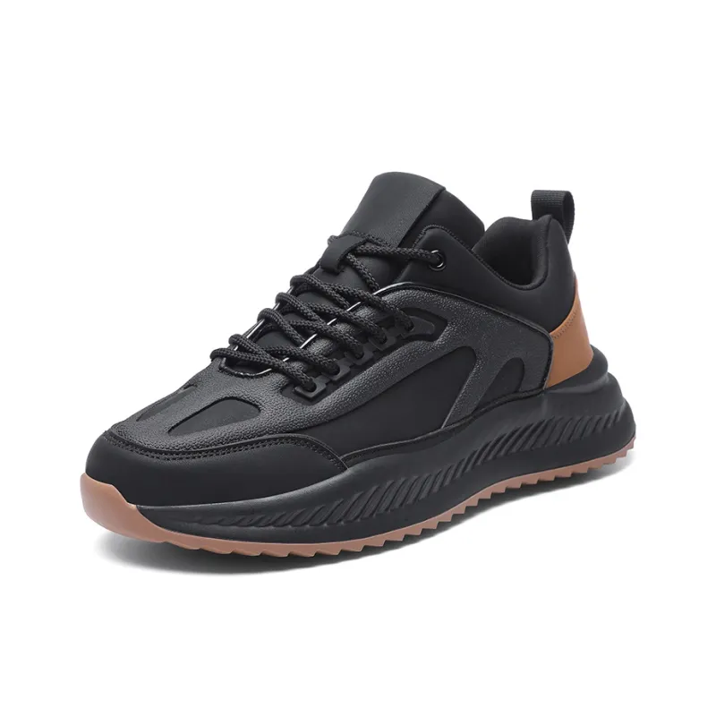 QIUTEXIONG Casual Shoes Men Low Top Black/Wheat/Beige/White/Green-1