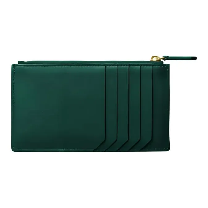 CARTIER GUIRLANDE Cow Leather Card Holder Women's Green-1