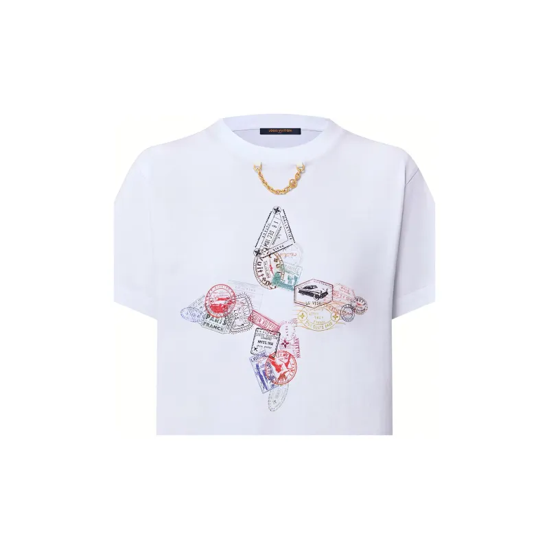 LOUIS VUITTON Travel Stamp Flower T Shirt-3