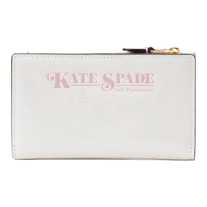 Kate Spade Cross Grain Cow Leather Wallet Small Size Women's White-1